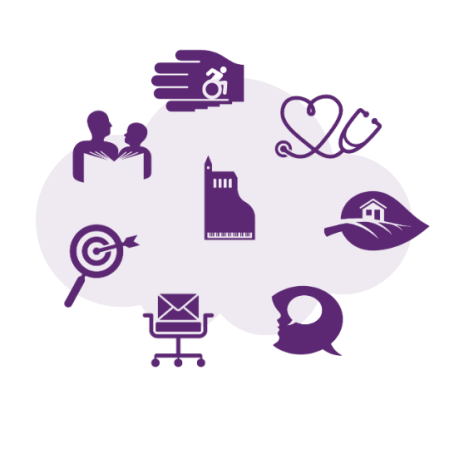 Titelbild Arbeitsfelder Diakonie - Illustration